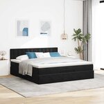 VidaXL Cadre de lit ottoman avec matelas noir 180x200 cm velours