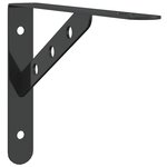 vidaXL Supports d'étagères 4 Pièces 23 5x2 5x15 5cm noir acier inoxydable