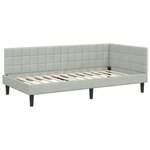 vidaXL Cadre de lit d'angle avec matelas 2 pc Gris clair 100 x 200 cm