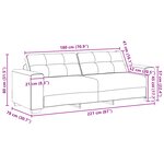 Canapé 3 places vidaXL Vert Foncé 180 cm en Velours