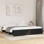 vidaXL Cadre de lit sans matelas noir 200x200 cm bois d'ingénierie