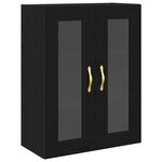 Armoire Murale vidaXL avec Portes en Verre Chêne Noir 69 5x34x90 cm