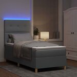 vidaXL Lit à ressort LED avec matelas Gris clair 90 x 200 cm tissu