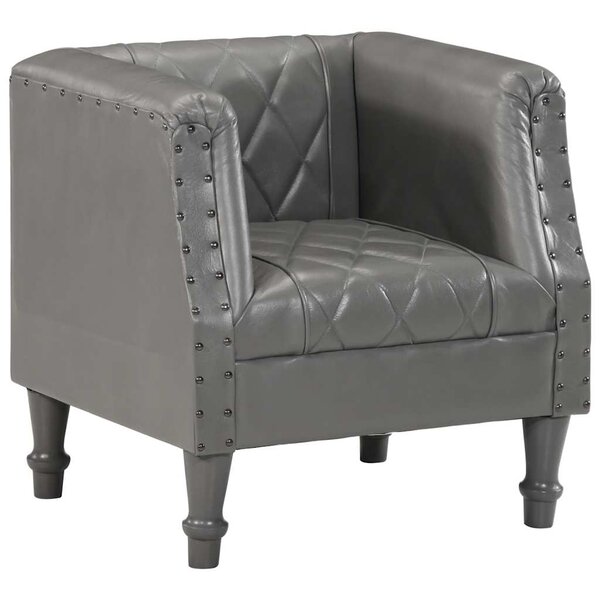 vidaXL Chaise cabriolet Gris Cuir véritable de chèvre