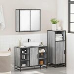 vidaXL Ensemble de meubles de salle de bain 3 Pièces Sonoma gris