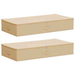 vidaXL Boîte de rangement 2 Pièces Crème 90 x 48 x 15 cm Tissu intissé