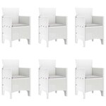 vidaXL Ensemble de salle à manger pour jardin 7 Pièces Blanc Rattan Polt