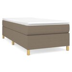 vidaXL Sommier à lattes de lit avec matelas Taupe 90x200 cm Tissu