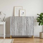 vidaXL Buffet Sonoma gris 89 x 34 5 x 80 cm Bois d'ingénierie