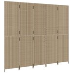 vidaXL Cloison de séparation 5 panneaux beige résine tressée
