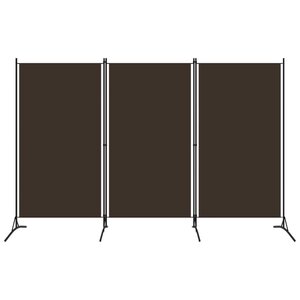 vidaXL Cloison de séparation 3 panneaux Marron 260x180 cm