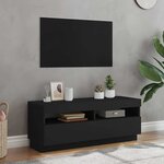 vidaXL Meuble TV avec lumières LED noir 100x35x40 cm
