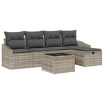 vidaXL Ensemble de Canapés avec coussin 6 Pièces polyrotin