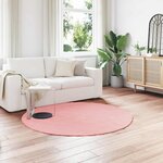 vidaXL Tapis en Fourrure Synthétique de Lapin Olite Rose Ø 200 cm