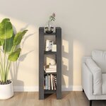 vidaXL Bibliothèque/Séparateur de pièce Gris 41x35x125 cm Pin solide