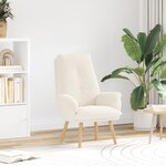 vidaXL Fauteuil Relaxant crème en tissu semblable à de la laine bouclée