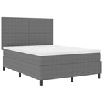 vidaXL Lit Box Spring avec Matelas Gris Clair 160x200 cm Tissu Cordon