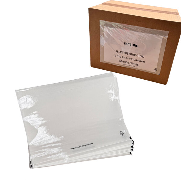 Lot de 1000 Pochettes porte document A5 auto adhésive transparente