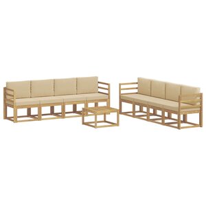 vidaXL Ensemble de canapés d'extérieur 9 pc Blanc et Beige