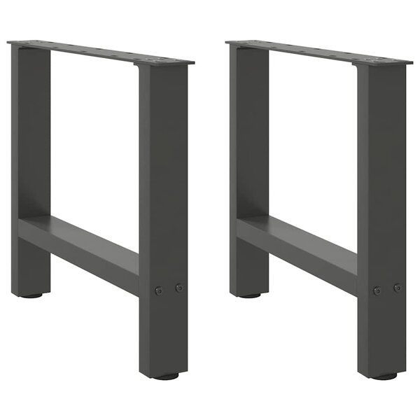 vidaXL Pieds de table basse Anthracite 2 pièces 60 x (42-43) cm Acier