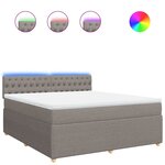 vidaXL Sommier à lattes de lit avec matelas Taupe 180x200 cm Tissu