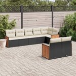vidaXL Salon de jardin 8 Pièces avec coussins noir résine tressée