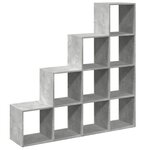 vidaXL Étagère séparatrice de pièce à 4 niveaux gris béton