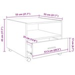 vidaXL Table basse Bois Ancien 55 x 55 x 45cm Bois d'ingénierie
