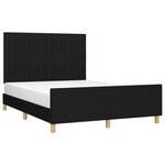 vidaXL Cadre de lit sans matelas noir 140x200 cm tissu
