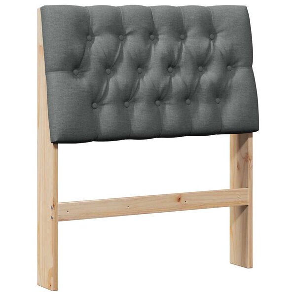 vidaXL Tête de lit capitonnée Gris foncé 80 cm Pin massif