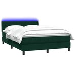 vidaXL Sommier à lattes de lit et matelas et LED vert foncé 160x220cm velours