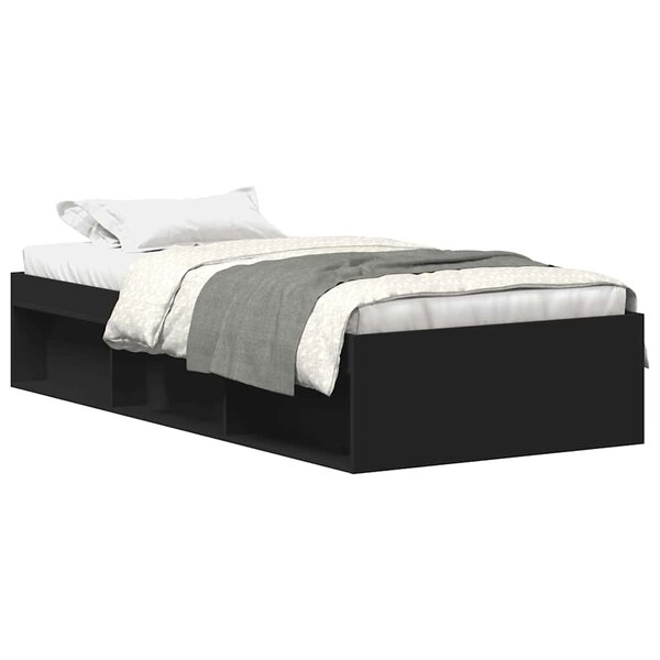 vidaXL Cadre de lit sans matelas noir 90x190 cm