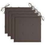 vidaXL Chaises à manger d'extérieur lot de 3 et coussins Acacia massif