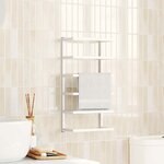 vidaXL Porte-serviette Blanc 24x12x48 cm Acier