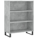 vidaXL Buffet haut Gris béton 69 5x34x180 cm Bois d'ingénierie