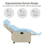 vidaXL Fauteuil inclinable électrique Crème Similicuir