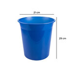 Corbeille papier q-connect plastique resistant 13l       275x285mm coloris bleu        translucide