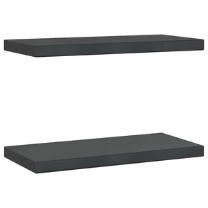 vidaXL Étagères murales 2 Pièces 50x23 5x3 cm noir acier inoxydable
