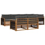 vidaXL Ensemble de canapés d'extérieur 7 pc Naturel et Anthracite
