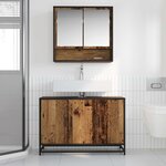vidaXL Ensemble de mobilier de salle de bain 2 Pièces Bois Ancien