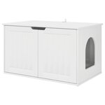 vidaXL Maison pour chat Blanc Brillant 85 x 55 x 53 5 cm