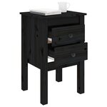 vidaXL Table de chevet Noir 40x35x61 5 cm Bois de pin massif
