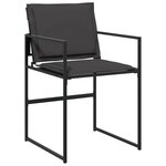 vidaXL Ensemble à manger de jardin avec coussins 11 Pièces noir textilène