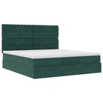 VidaXL Cadre de lit ottoman avec matelas vert foncé 180x200cm velours