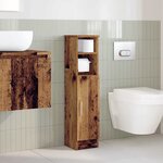 vidaXL Meuble de salle de bain avec porte-rouleau vieux bois
