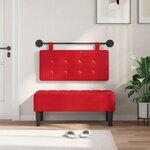 vidaXL Tête de lit suspendue Avec lumière LED Rouge Simili cuir