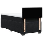 vidaXL Sommier à lattes de lit avec matelas noir simple velours
