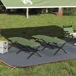 vidaXL Lit de camping pliant 2 Pièces Amy jaune Tissu Oxford