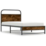 vidaXL Cadre de lit sans matelas 100x200 cm chêne fumé bois ingénierie