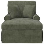 vidaXL Chaise lounge avec jupe avec coussin Vert 157 x 91 x 91 cm ARES
